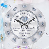 ゴージャスなダイヤモンド時計。誕生日ギフト（年） ラージ壁時計