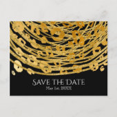 ゴージャスなチーター柄のエキゾチックなSave the Date 案内ポストカード (正面)