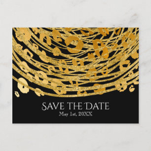 ゴージャスなチーター柄のエキゾチックなSave the Date 案内ポストカード