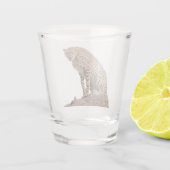 ゴージャスなチーター美しい猫写真 ショットグラス (裏面)