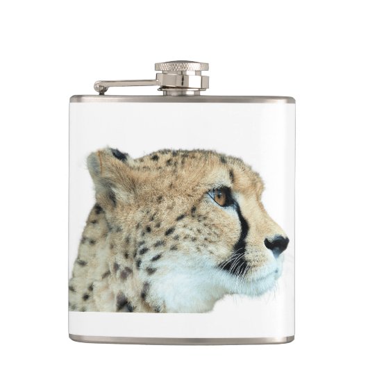 ゴージャスなチーター美しい猫写真 フラスク (正面)