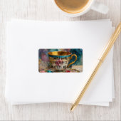 ゴージャスなティーカップミックスメディアコラージュ絵画ズ ラベル (インサイチュ)