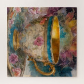 ゴージャスなティーカップミックスメデ絵画ィア ジグソーパズル (横)