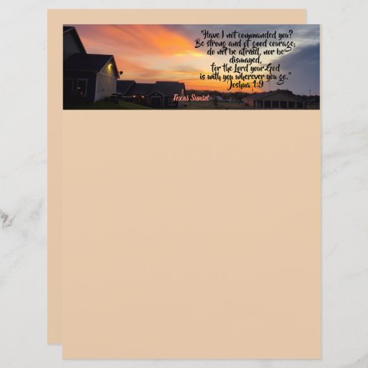 ゴージャスなテキサス州サンセットステーショナリー聖なる書物、 経典 (正面/裏面)