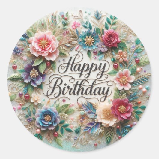 ゴージャスなデザインフローラシール ラウンドシール (正面)