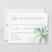 ゴージャスなトロピカルビーチ結婚アイランドのリプライカード 招待状 (正面)