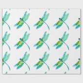 ゴージャスなトンボのギフトラップ ラッピングペーパー (フラット)