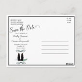 ゴージャスなドイツの羊飼いシルエット結婚ズ ポストカード (裏面)