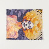 ゴージャスなドラッグクイーンレッドヘア タペストリー (正面(横))