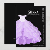 ゴージャスなドレス 招待状 (正面/裏面)
