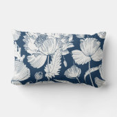 ゴージャスなネイビーブルーとホワイトベッドルームデコール ランバークッション (裏面)