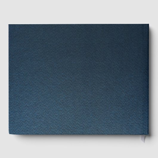 ゴージャスなネイビーブルー&ほこりっぽいバラの花ボタニカル ゲストブック (裏面)