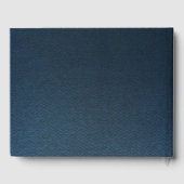 ゴージャスなネイビーブルー&ほこりっぽいバラの花ボタニカル ゲストブック (裏面)