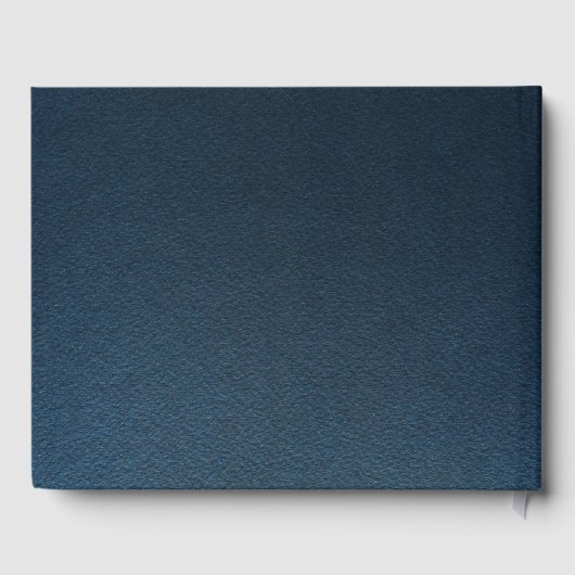 ゴージャスなネイビーブルー&ほこりっぽいバラの花ボタニカル ゲストブック (裏面)