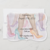 ゴージャスなハイヒールのカスタマイズ可能 招待状 (裏面)