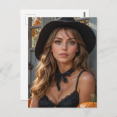 ゴージャスなハロウィーンの魔女 ポストカード (正面/裏面)