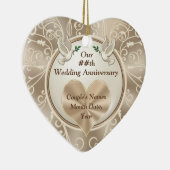 ゴージャスなハート結婚の記念日オーナメント セラミックオーナメント (右)