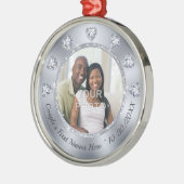 ゴージャスなハート結婚ダイヤモンド、のフォトオーナメント メタルオーナメント (左)