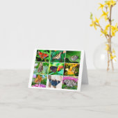 ゴージャスなバタフライコラージュ9枚 カード (黄色い花)