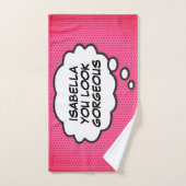 ゴージャスなバブル考えのおもしろい漫画本 バスタオルセット (ハンドタオル)