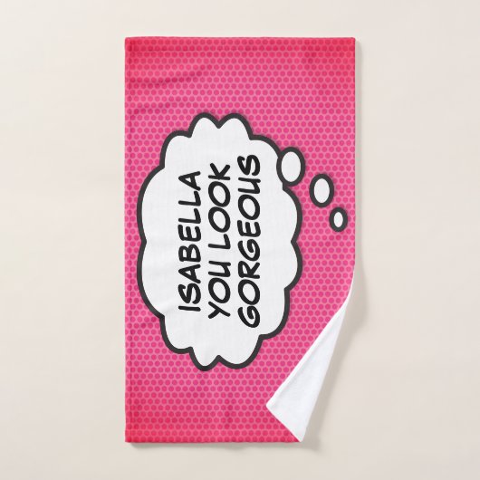 ゴージャスなバブル考えのおもしろい漫画本 バスタオルセット (ハンドタオル)