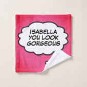 ゴージャスなバブル考えのおもしろい漫画本 バスタオルセット (ウォッシュタオル)