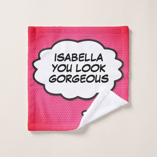 ゴージャスなバブル考えのおもしろい漫画本 バスタオルセット (ウォッシュタオル)