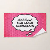 ゴージャスなバブル考えのおもしろい漫画本 バスタオルセット (ハンドタオル)