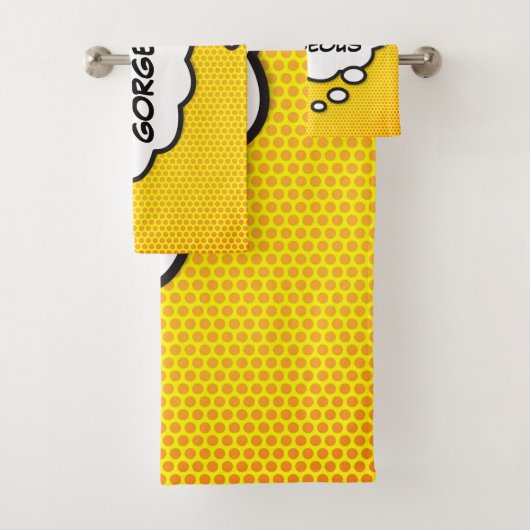 ゴージャスなバブル考えのおもしろい漫画本 バスタオルセット (インサイチュ)