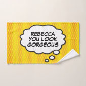 ゴージャスなバブル考えのおもしろい漫画本 バスタオルセット (ハンドタオル)