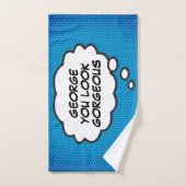 ゴージャスなバブル考えのおもしろい漫画本 バスタオルセット (ハンドタオル)