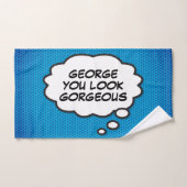 ゴージャスなバブル考えのおもしろい漫画本 バスタオルセット (ハンドタオル)