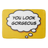 ゴージャスなバブル考えのおもしろい漫画本 バスマット (正面)