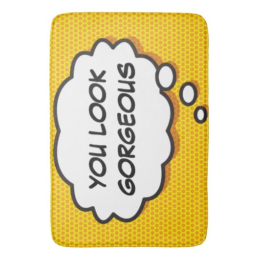 ゴージャスなバブル考えのおもしろい漫画本 バスマット (正面縦)