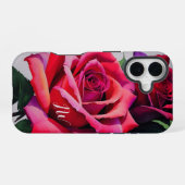 ゴージャスなバラとカスタム文字 iPhone 16ケース (裏面横)
