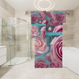 ゴージャスなバラパターンのヴィンテージ外観 バスタオルセット