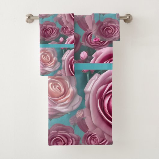 ゴージャスなバラパターンのヴィンテージ外観 バスタオルセット (インサイチュ)