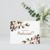 ゴージャスなバラ色のベージュの花嫁のシャワー ブライズメイド 招待状 (スタンド正面)