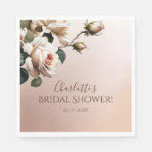 ゴージャスなバラ色のベージュオイルローズ ブライダルシャワー スタンダードランチョンナプキン (正面)