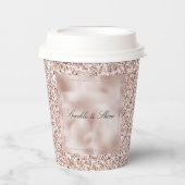 ゴージャスなバラ色のラメ 紙コップ (正面)