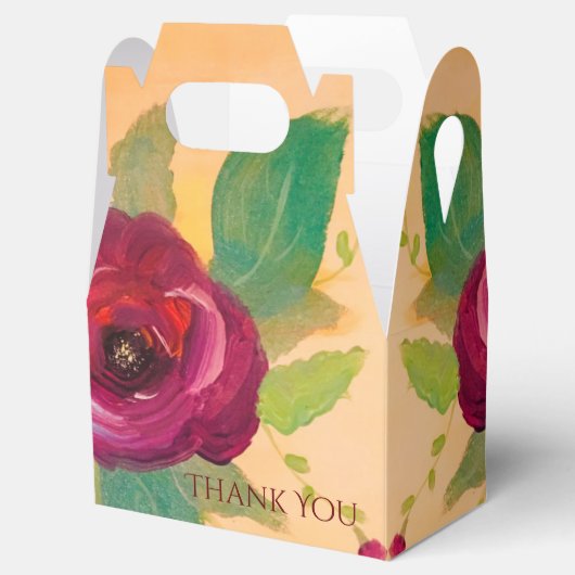 ゴージャスなバラ花の結婚式の引き出物 フェイバーボックス (オープン)