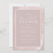 ゴージャスなバラ＆モーブのモダンな結婚前お披露目パーティー 招待状 (正面)