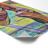 ゴージャスなバ色彩の鮮やかレーエスリッパのポスター ポスター (角)