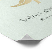 ゴージャスなパステルブルーシルバーロータスフラワーのウェディング ポスター (角)