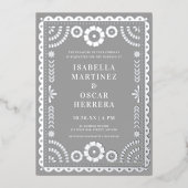 ゴージャスなパペル結婚ピカド実在ボダの 箔招待状 (正面)