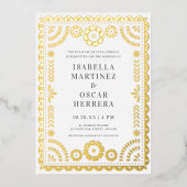 ゴージャスなパペル結婚ピカド実在ボダの 箔招待状 (正面)