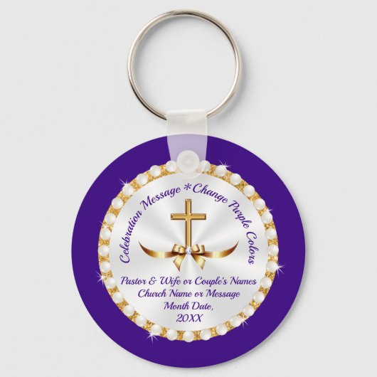 ゴージャスなパーソナライズされたスピリチュアルパーティーの好意 キーホルダー (正面)