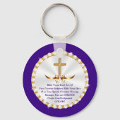 ゴージャスなパーソナライズされたスピリチュアルパーティーの好意 キーホルダー (裏面)