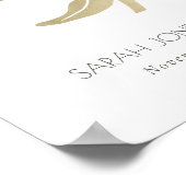 ゴージャスなパールゴールドホワイト蓮の花のウェディング ポスター (角)