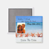 ゴージャスなヒトデのビーチは、日付の写真の磁石を保存 マグネット (正面/裏面)